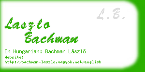 laszlo bachman business card