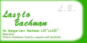 laszlo bachman business card